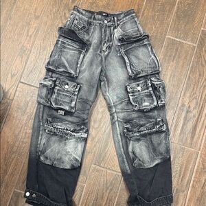 Women’s Black and Gray Cargo Pants